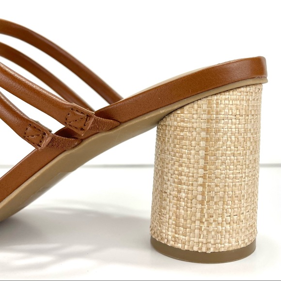 LC LAUREN CONRAD SENCHA COGNAC ROUND BLOCK HIGH HEEL SANDALS🆕 - Picture 12 of 16